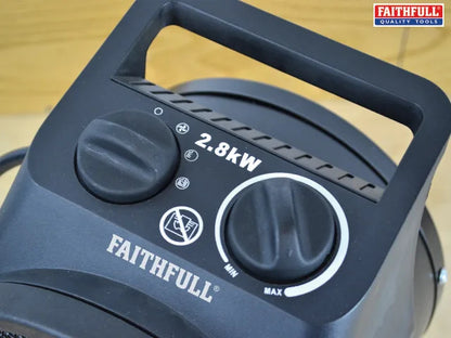 Faithfull FPPHEAT28KWC Ceramic Fan Heater 2.8kw 240v Space Heater