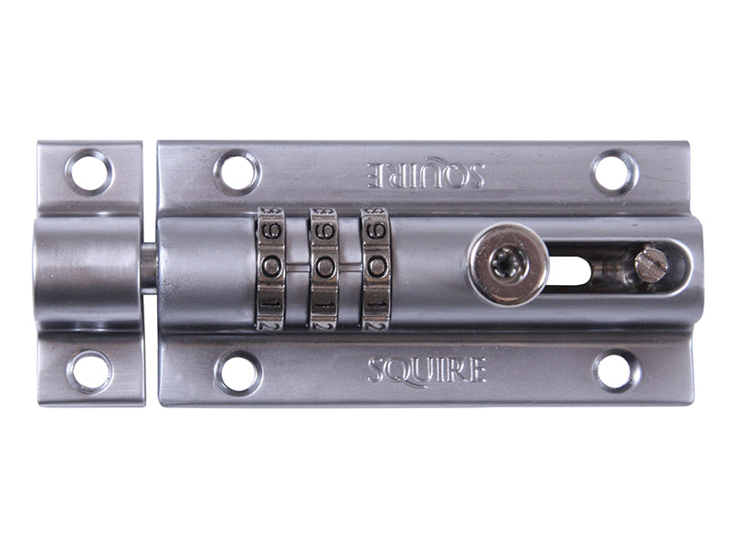 Squire COMBI 3CH CombiBolt 3 Re-Codable Locking Bolt Chrome 92mm