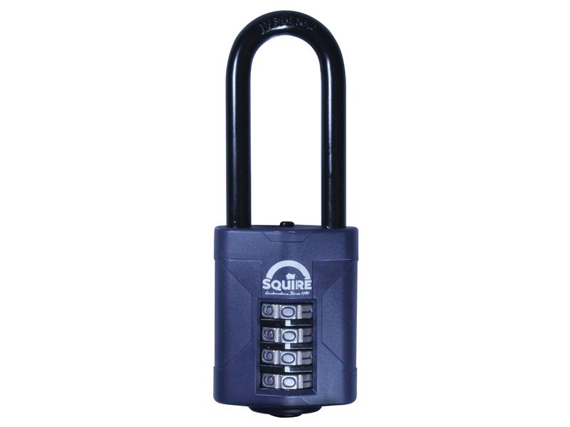 Squire CP50/2.5 CP50/2.5 Combination Padlock 4-Wheel 50mm Extra Long Shackle 63.5mm