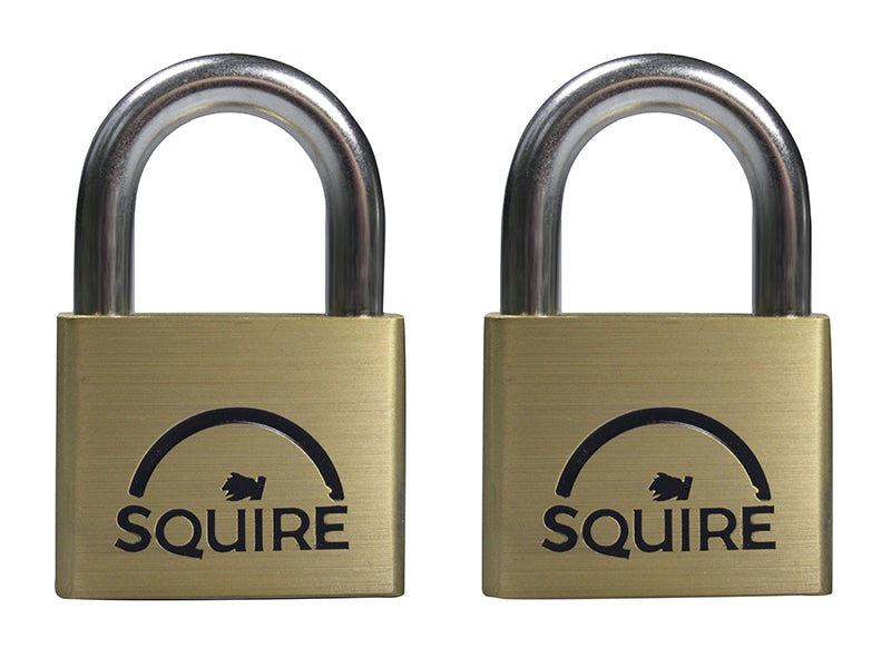 Squire LN5T  2 X LN5KA LN5T Lion Brass Padlocks 5-Pin 50mm Twin Pack