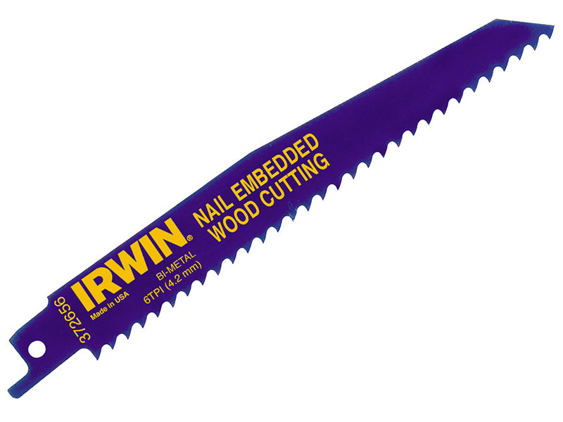 IRWIN® 10504155 656R 150mm Sabre Saw Blade Nail Embedded Wood Cut Pack of 5