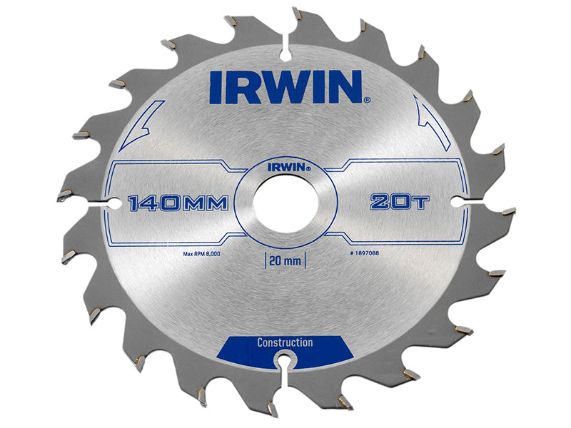 IRWIN® 1897088 Construction Circular Saw Blade 140 x 20mm x 20T ATB