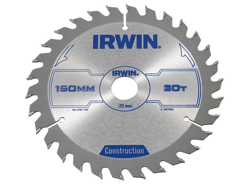 IRWIN® 1897090 Construction Circular Saw Blade 150 x 20mm x 30T ATB