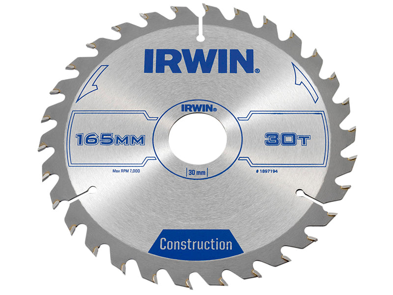 IRWIN® 1897194 Construction Circular Saw Blade 165 x 30mm x 30T ATB