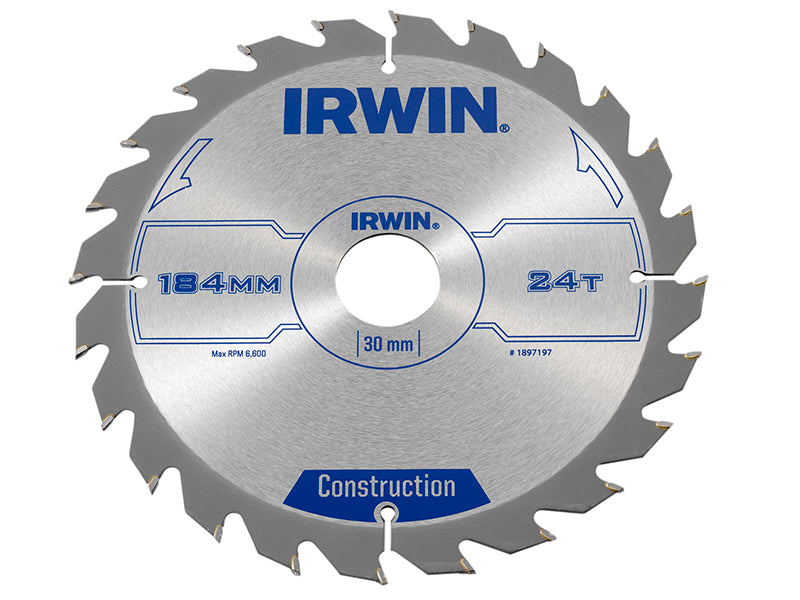 IRWIN® 1897197 Construction Circular Saw Blade 184 x 30mm x 24T ATB