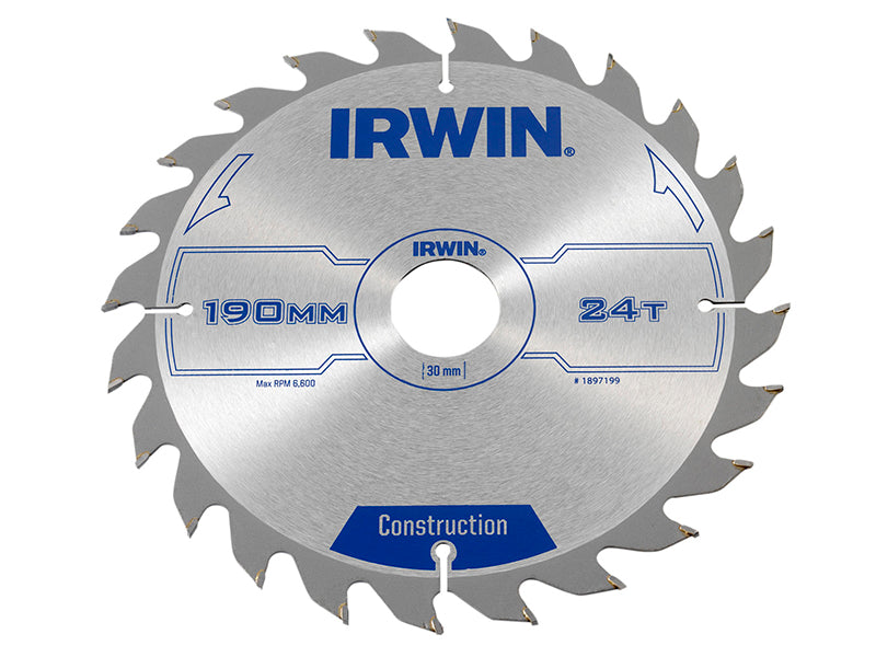 IRWIN® 1897199 Construction Circular Saw Blade 190 x 30mm x 24T ATB