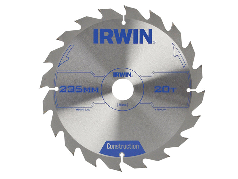 IRWIN® 1897207 Construction Circular Saw Blade 235 x 30mm x 20T ATB