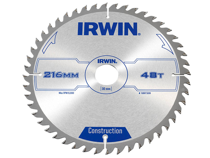 IRWIN® 1897209 General Purpose Table & Mitre Saw Blade 216 x 30mm x 48T ATB