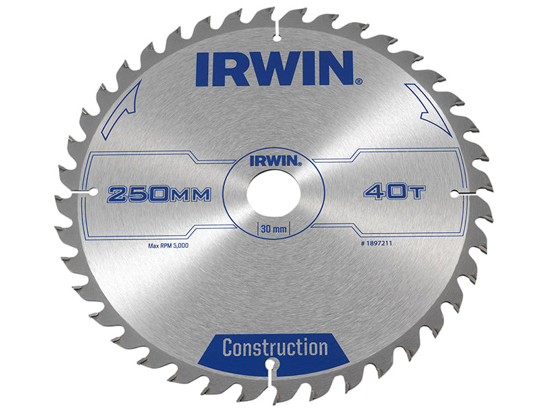 IRWIN® 1897211 General Purpose Table & Mitre Saw Blade 250 x 30mm x 40T ATB