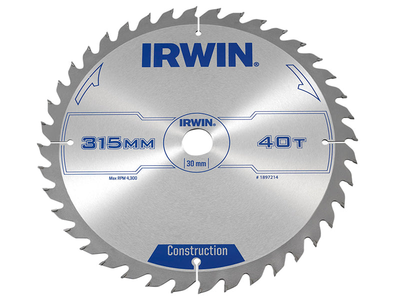 IRWIN® 1897214 General Purpose Table & Mitre Saw Blade 315 x 30mm x 40T ATB