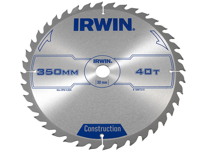 IRWIN® 1897215 General Purpose Table & Mitre Saw Blade 350 x 30mm x 40T ATB
