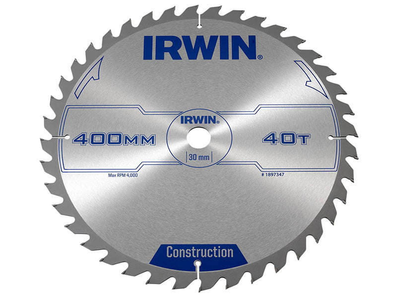 IRWIN® 1897347 General Purpose Table & Mitre Saw Blade 400 x 30mm x 40T ATB