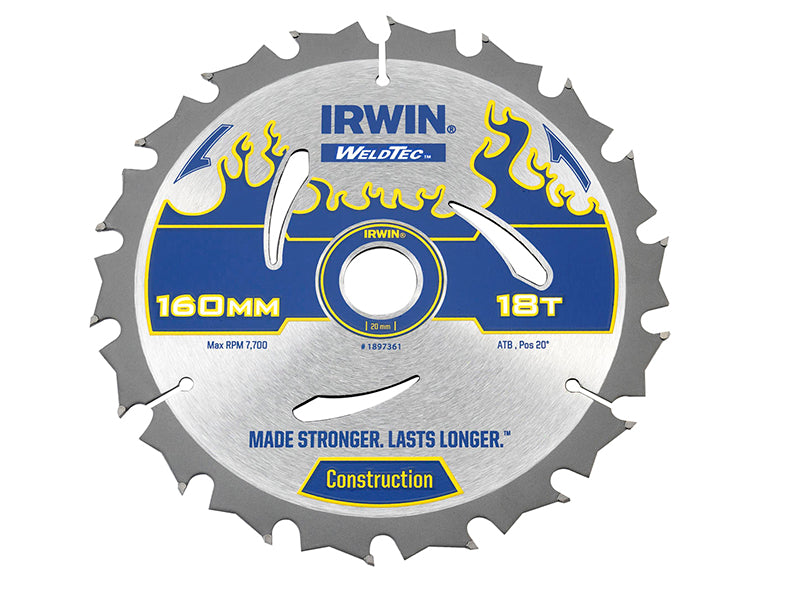 IRWIN® 1897361 Weldtec Circular Saw Blade 160 x 20mm x 18T ATB