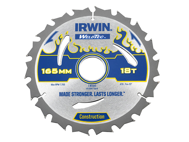 IRWIN® 1897364 Weldtec Circular Saw Blade 165 x 30mm x 18T ATB