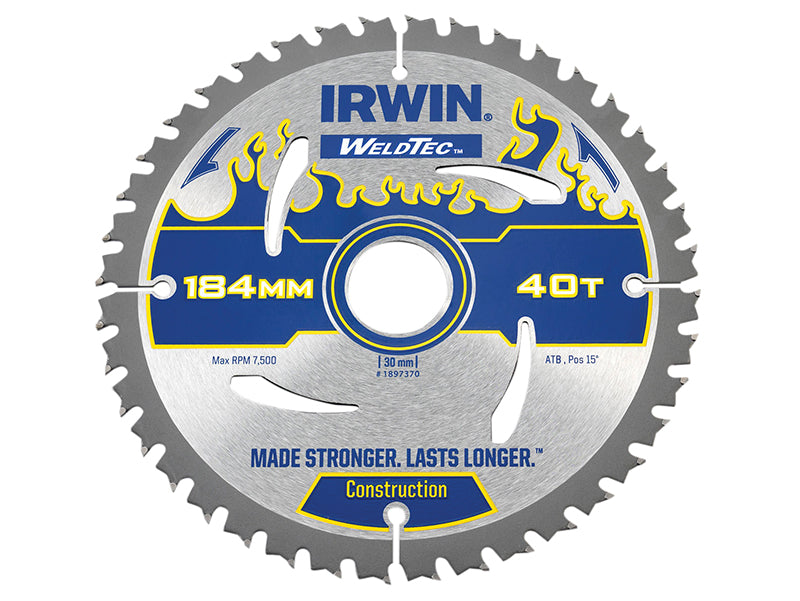 IRWIN® 1897370 Weldtec Circular Saw Blade 184 x 30mm x 40T ATB