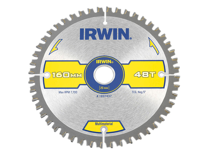 IRWIN® 1897437 Multi Material Circular Saw Blade 160 x 20mm x 48T TCG