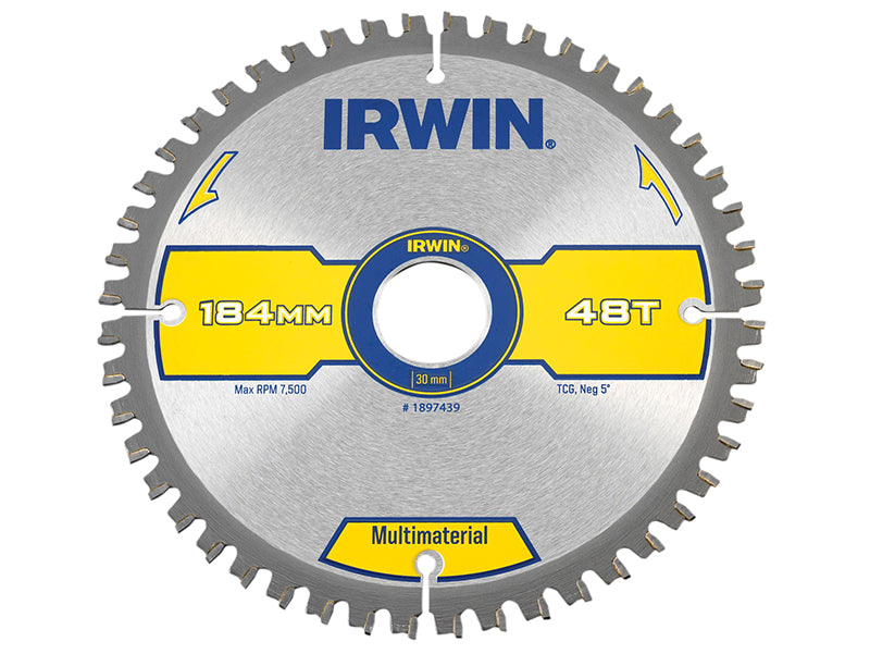 IRWIN® 1897439 Multi Material Circular Saw Blade 184 x 30mm x 48T TCG