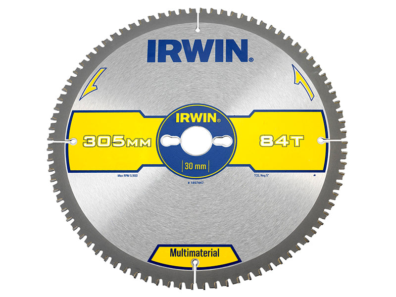 IRWIN® 1897447 Multi Material Circular Saw Blade 305 x 30mm x 84T TCG