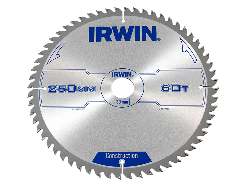IRWIN® 1907700 General Purpose Table & Mitre Saw Blade 250 x 30mm x 60T ATB