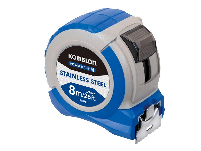 Komelon IPT87E Stainless Steel PowerBlade™ Pocket Tape 8m/26ft (Width 27mm)