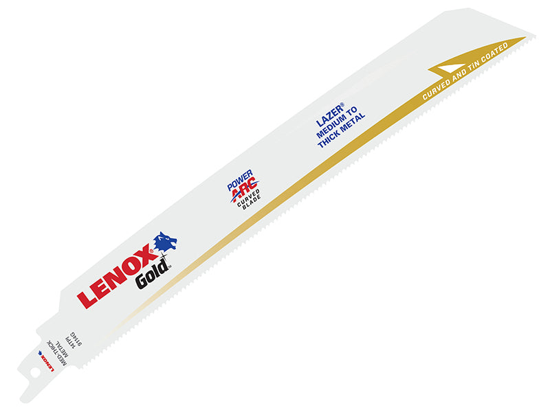 LENOX 210989114GR 9114GR Gold® Extreme Reciprocating Saw Blades 229mm 14 TPI (Pack 5)