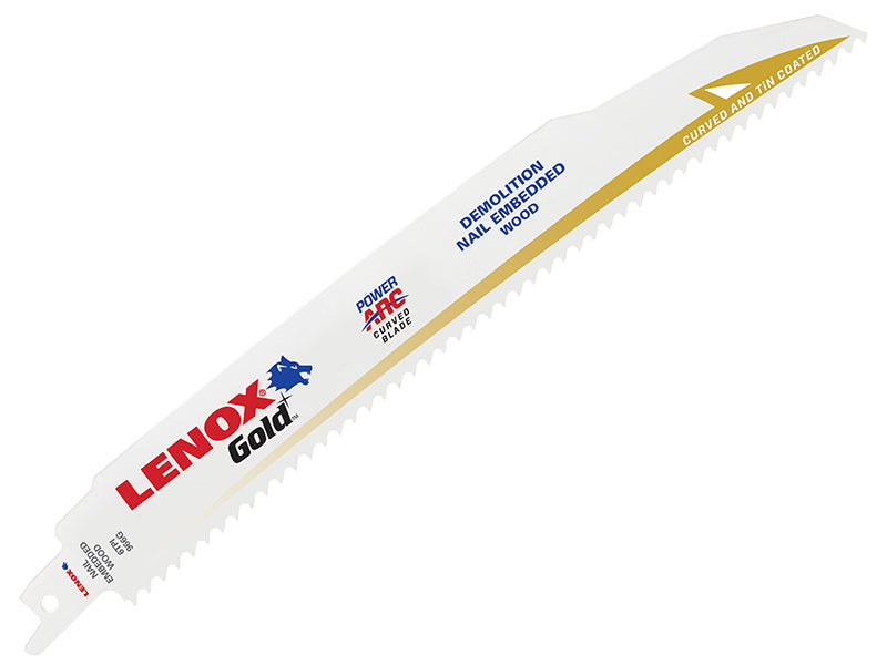 LENOX 21090966GR 966GR Gold® Demolition Reciprocating Saw Blades 230mm 6 TPI (Pack 5)