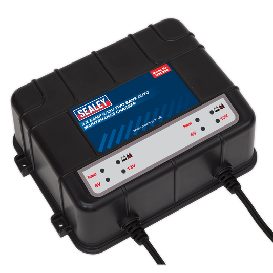 SEALEY - MBC250 Two Bank 6/12V 10Amp (2 x 5A) Auto Maintenance Charger