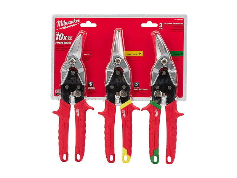 Milwaukee 48224533 Metal Aviation Snips Set, 3 Piece