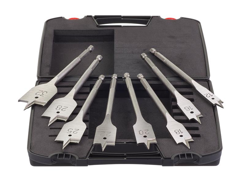 Milwaukee 4932352504 Wood Boring Flat Bit Set, 8 Piece