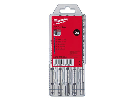 Milwaukee 4932352834 SDS Plus M2 Drill Bit 2 Cut Set, 5 Piece