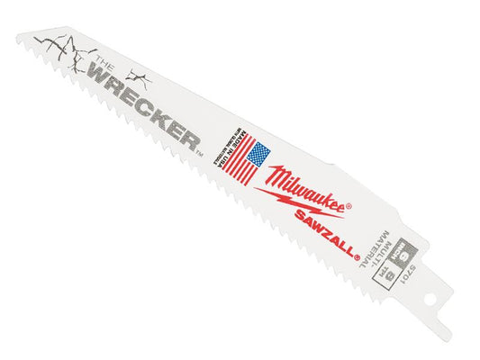 Milwaukee 48005701 SAWZALL® Extra Heavy-Duty Wrecker™ Blades 150mm 8 TPI (Pack 5)