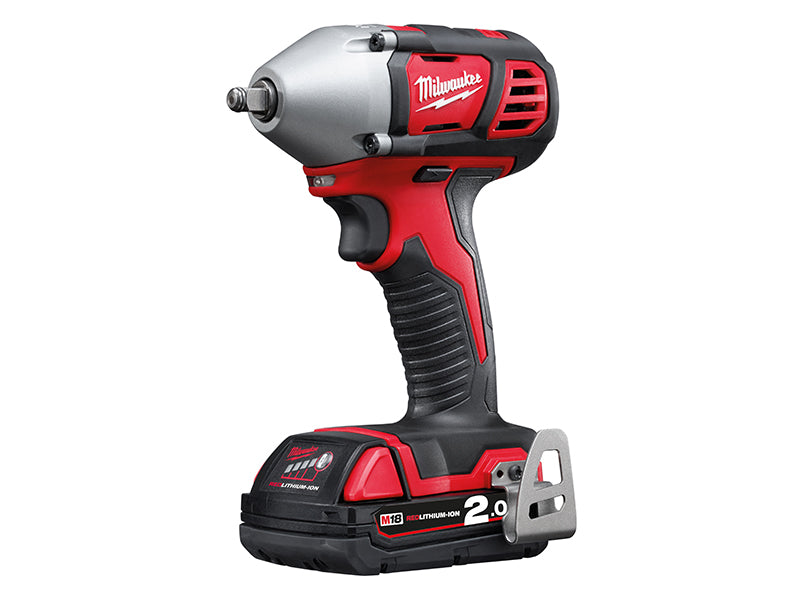 Milwaukee 4933446201 M18 BIW38-202C Compact 3/8in Impact Wrench 18V 2 x 2.0Ah Li-ion