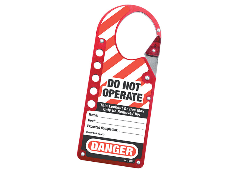 MasterLock 427 Snap-on Hasp Lockout Labelled