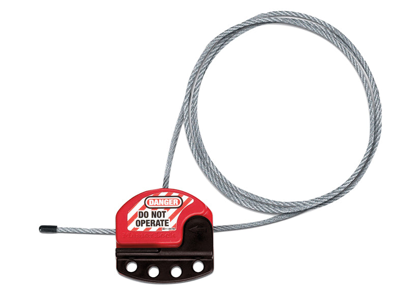 MasterLock S806 Four Padlock Lockout Hasp with Adjustable Cable 1.8m