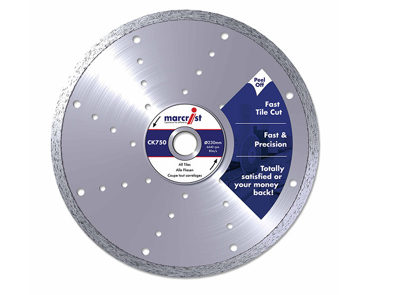 Marcrist 1125.1200.30 CK750 Diamond Blade Smooth Tile Cut 200 x 25.4mm Machine