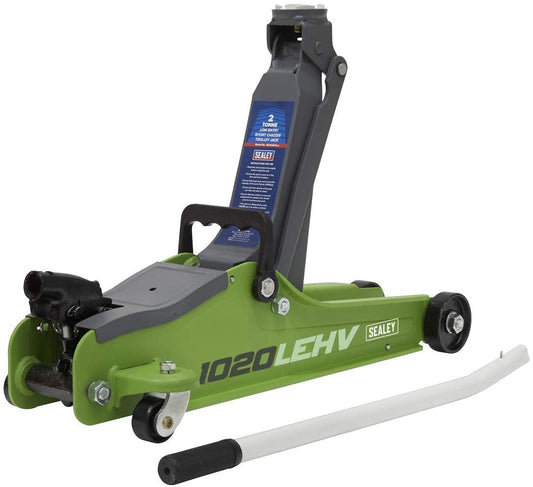 SEALEY - 1020LEHV Trolley Jack 2tonne Low Entry Short Chassis - Hi-Vis Green