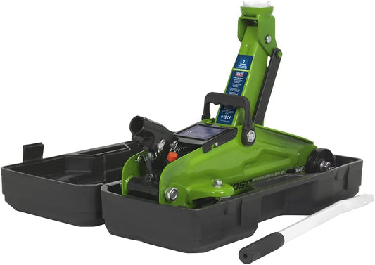 SEALEY - 1050CXDHV Trolley Jack 2tonne Hi-Vis Short Chassis with Storage Case