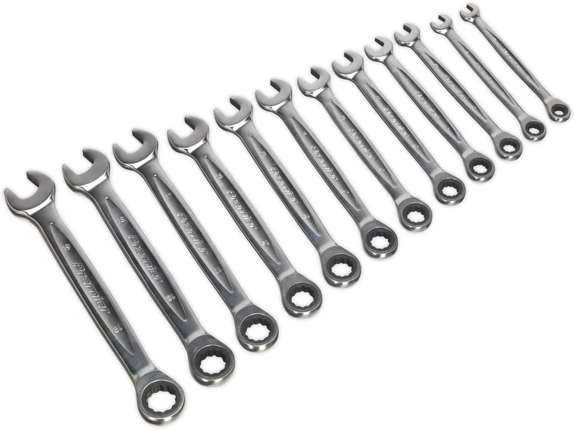 SEALEY - AK63922 Ratchet Combination Spanner Set 12pc - Metric - Platinum Series