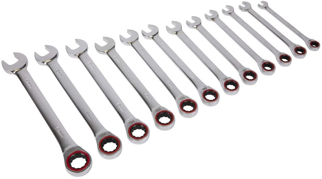 SEALEY - AK63940 Ratchet Combination Spanner Set 12pc Metric Platinum Series