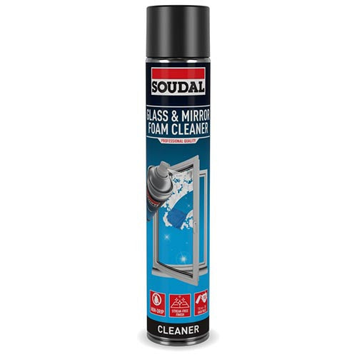 Soudal 750ML Glass & Mirror & Hard Surface Cleaner Foam Aerosol Cleaning Agent