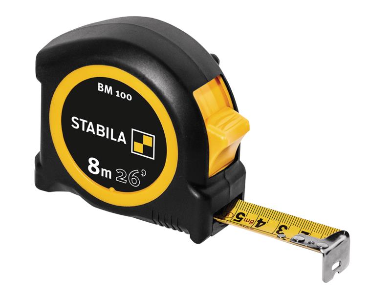 Stabila 19580 BM 100 Compact Pocket Tape 8m/26ft (Width 25mm)