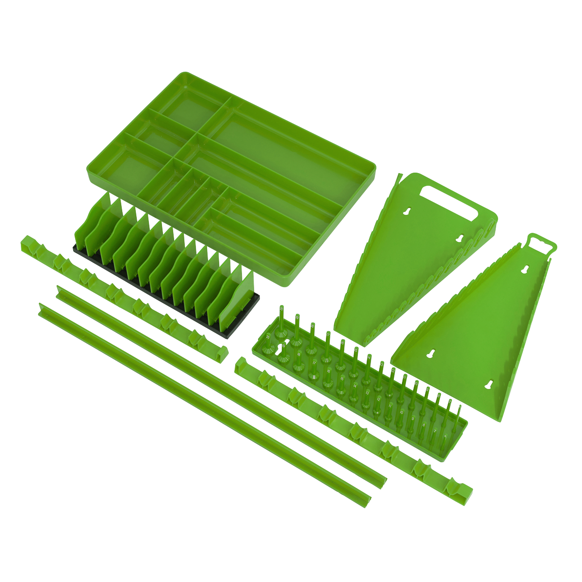 SEALEY - TSK01HV Tool Storage Organizer Set 9pc - Hi-Vis Green
