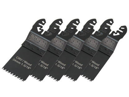 Faithfull Multi-Function Tool Blades in Case, 5 Piece